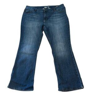 Lee Womens Regular Fit Boot Cut Mid Rise Jeans 20W P Blue Denim